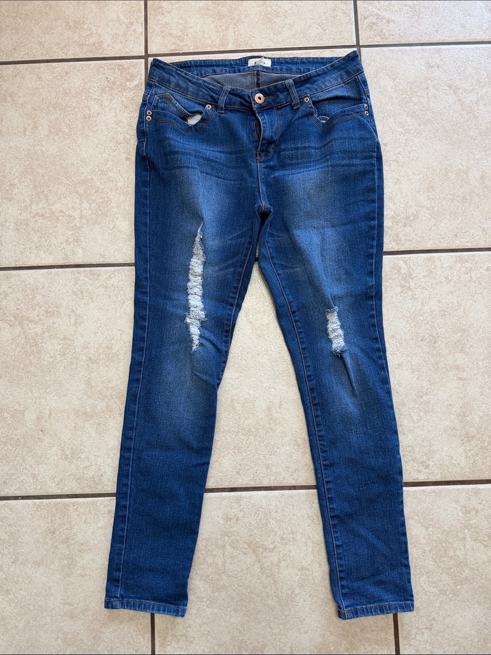 Women’s Indigo Ripped Skinny Jeans